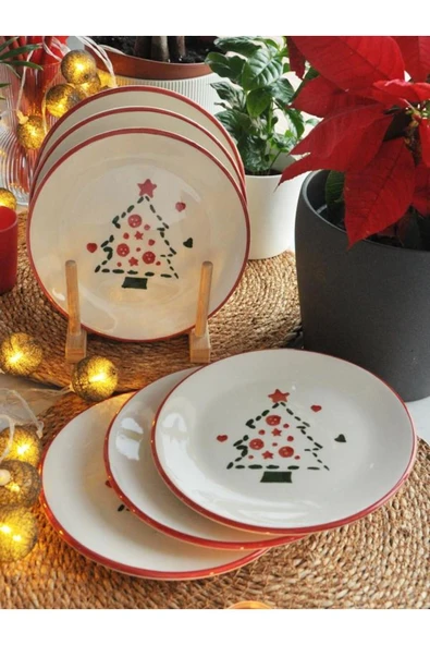 Yeniyıl 2025 Çam Ağacı 6 lı Pasta Set-19 cm. ürün görseli 1