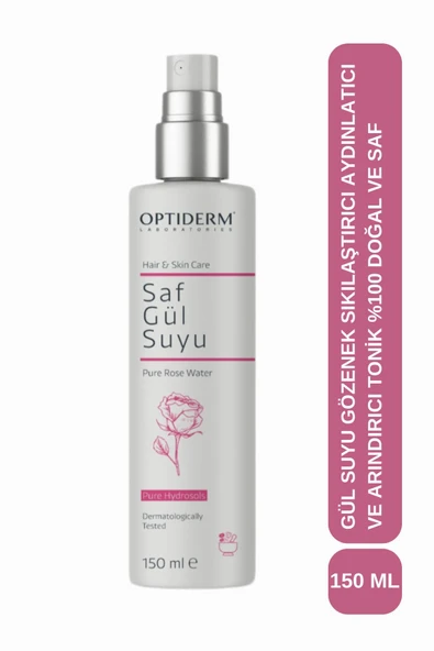 Optiderm Gül Suyu Aydınlatıcı ve Arındırıcı Tonik Doğal ve Saf 150 ml - 6