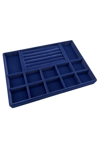 Istanbul Model Süet Kumaş Lacivert Renk 24/34 Cm Takı Sergileme Standı - Resim 2