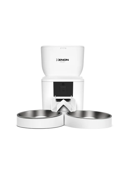 Xenon Smart Akıllı Mama Kabı Çift Kaseli Beyaz