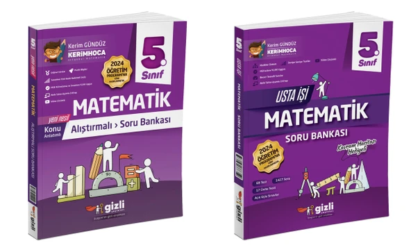 Gizli 2025 5. Sınıf Matematik Alıştırmalı + Usta İşi Soru Bankası Seti 2 Kitap Güncel Müfredat ürün görseli