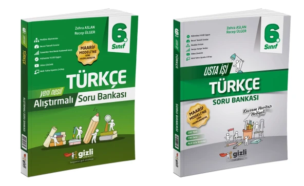 Gizli 2026 6. Sınıf Türkçe Alıştırmalı + Usta İşi Soru Bankası Seti 2 Kitap Güncel Müfredat ürün görseli