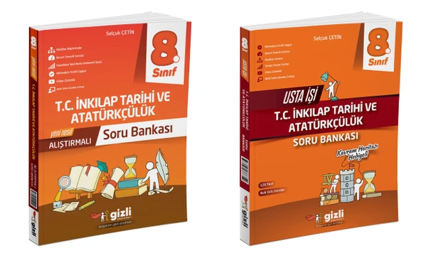Gizli 2025 8. Sınıf Lgs İnkılap Tarihi Alıştırmalı + Usta İşi Soru Bankası Seti 2 Kitap Güncel Müfredat ürün görseli