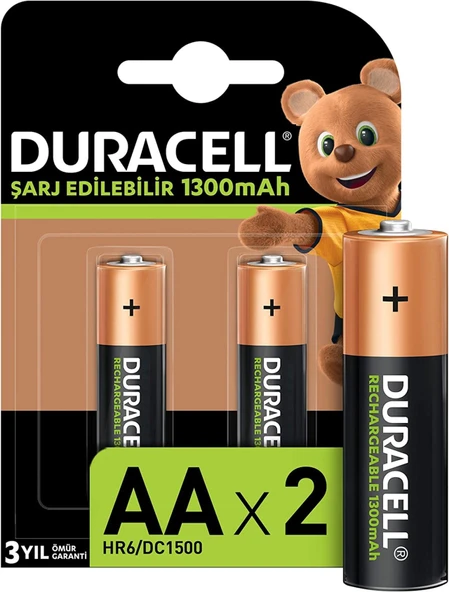 DURACELL KALEM PİL 1300 mah.ŞARJLI ( 2 Lİ BLS)