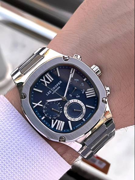 Lee Cooper Çelik Kordon İç Fonksiyonları Aktif 5 Atm 2yıl Garantili Erkek Kol Saati ELC.8146.390 - Resim 2