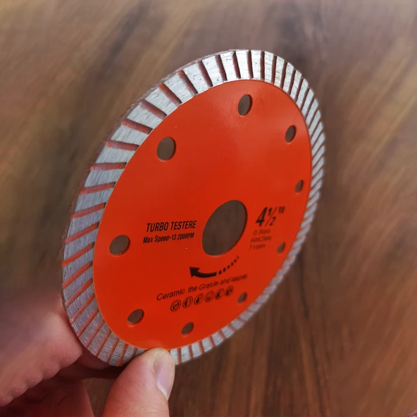 115 mm 4.5 İnç Turbo Elmas Testere Turbo Kesim Kesici Çapaksız Hassas Seramik Mermer Granit Diski - Resim 3