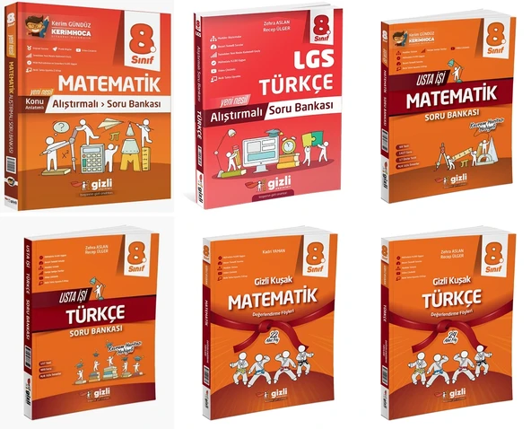Gizli 2025 8. Sınıf Lgs Matematik + Türkçe Alıştırmalı + Usta İşi Soru + Gizli Kuşak Seti 6 Kitap Güncel Müfredat ürün görseli