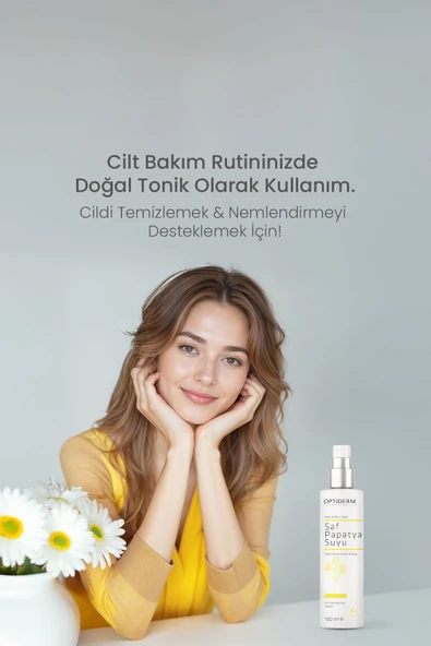 Optiderm Papatya Suyu Saç ve Yüz Toniği %100 Doğal ve Saf 150 ml - Resim 3