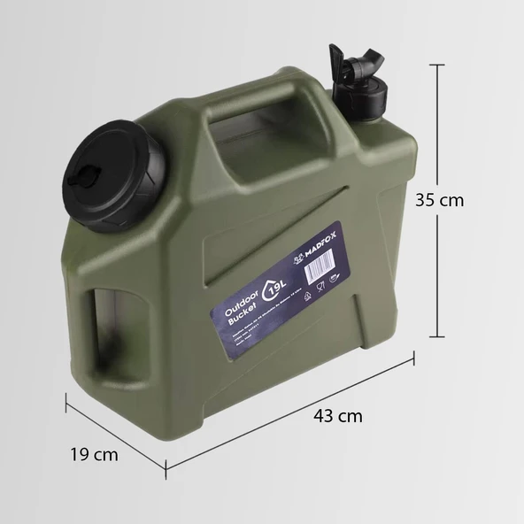 Madfox Galon Air PE Musluklu Su Bidonu 19 Litre Yeşil - 4