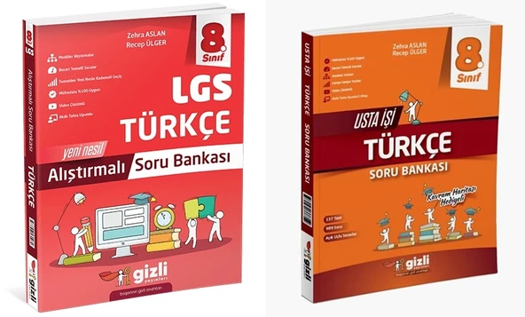 Gizli 2025 8. Sınıf Lgs Türkçe Alıştırmalı + Usta İşi Soru Bankası Seti 2 Kitap Güncel Müfredat ürün görseli