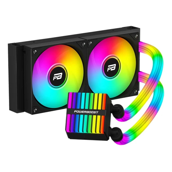 PowerBoost Legend 240 ARGB 240mm AM5/1700P Siyah İşlemci Sıvı Soğutucu ürün görseli 1