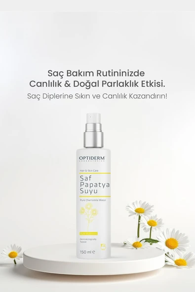 Optiderm Papatya Suyu Saç ve Yüz Toniği %100 Doğal ve Saf 150 ml - Resim 2