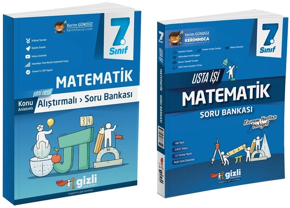 Gizli 2025 7. Sınıf Matematik Alıştırmalı + Usta İşi Soru Bankası Seti 2 Kitap Güncel Müfredat ürün görseli