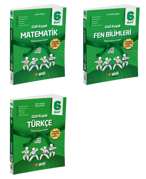 Gizli 2026 6. Sınıf Matematik + Türkçe + Fen Gizli Kuşak Serisi Seti 3 Kitap Güncel Müfredat ürün görseli