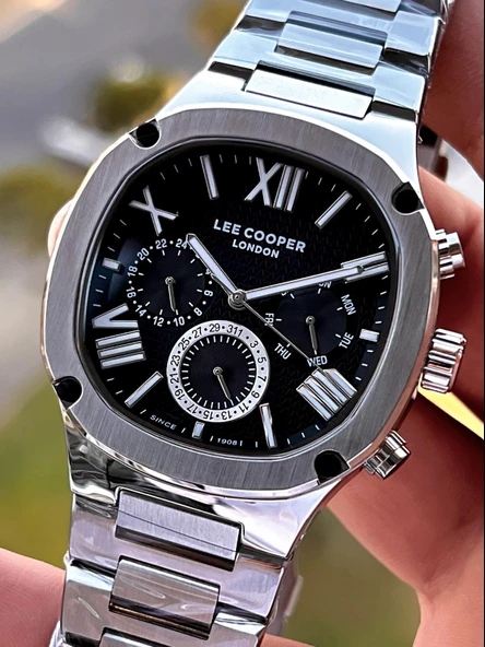 Lee Cooper Çelik Kordon İç Fonksiyonları Aktif 5 Atm 2yıl Garantili Erkek Kol Saati ELC.8146.350 - Resim 3