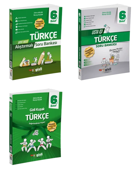 Gizli 2026 6. Sınıf Türkçe Alıştırmalı + Usta İşi + Gizli Kuşak Serisi Seti 3 Kitap Güncel Müfredat ürün görseli