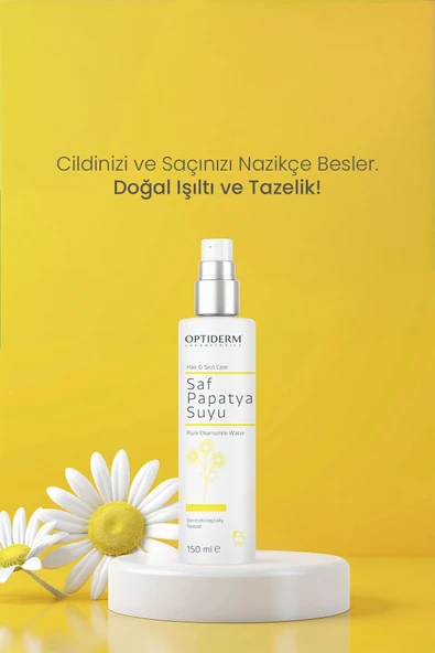 Optiderm Papatya Suyu Saç ve Yüz Toniği %100 Doğal ve Saf 150 ml - Resim 5