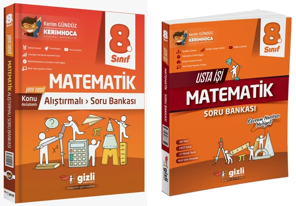 Gizli 2025 8. Sınıf Lgs Matematik Alıştırmalı + Usta İşi Soru Bankası Seti 2 Kitap Güncel Müfredat ürün görseli