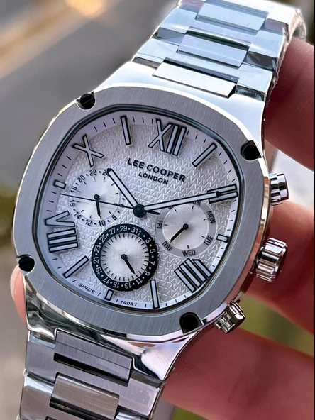 Lee Cooper Çelik Kordon İç Fonksiyonları Aktif 5 Atm 2yıl Garantili Erkek Kol Saati ELC.8146.330 - Resim 3
