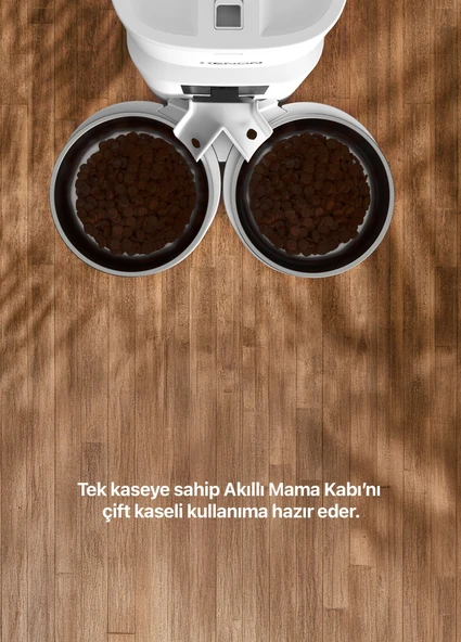 Xenon Smart Akıllı Mama Kabı Çift Kaseli Beyaz - 3