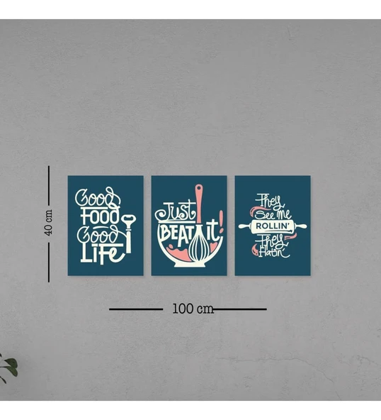 Mutfak Yazısı Good Food Good Life Ahşap Dekoratif Duvar Süsü - Resim 3