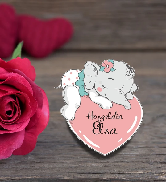 Kişiye Özel Hoşgeldin Bebek Ahşap Magnet Doğum Günü ürün görseli 1