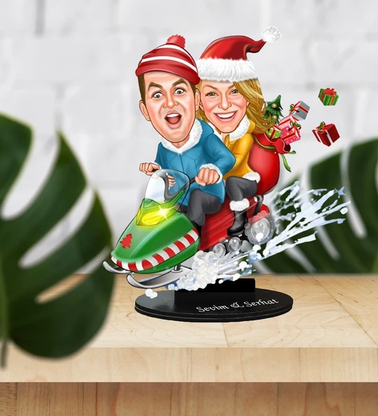 Yılbaşı Özel Aile  Karikatür Biblo Hediyelik ürün görseli 1