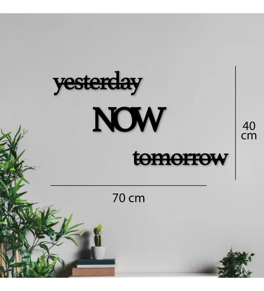 Duvar Süsü Ahşap Tablo Yesterday Now Tomorrow ürün görseli 1