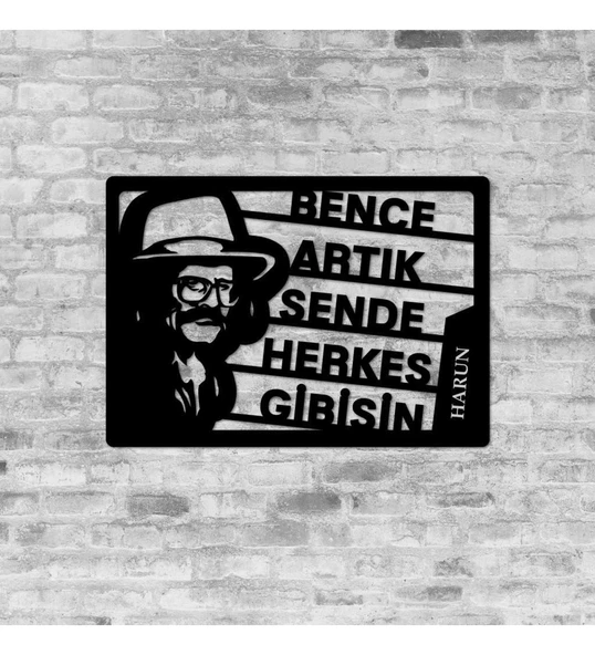 Ahşap Tablo Duvar Dekoru Cem Karaca Temalı İsme Özel 35x50 cm ürün görseli 1