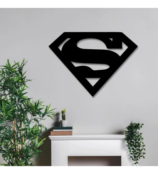 Duvar Süsü Ahşap Tablo Superman 35x25 - 1