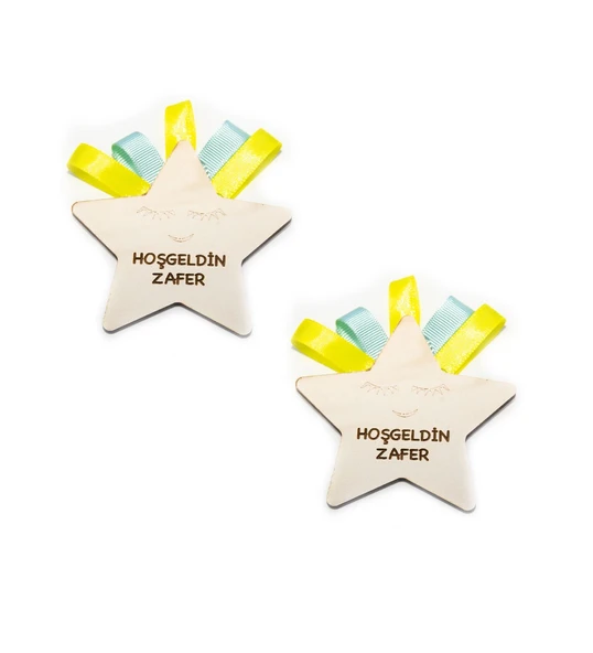 İsme Özel Ahşap Erkek Bebek Magnet Yıldız Figürlü - 25 Adet ürün görseli 1