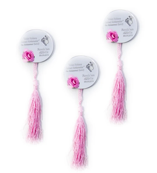 İsme Özel Kız Bebek Magnet Gümüş Pleksi - 25 Adet ürün görseli 1