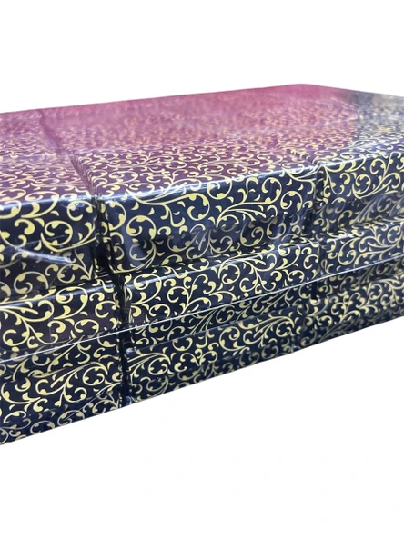 Karton Sünger Siyah Gold Çizgili Renk 8/6 cm 48 Adet Üçlü Set Takı Kutusu - Resim 3