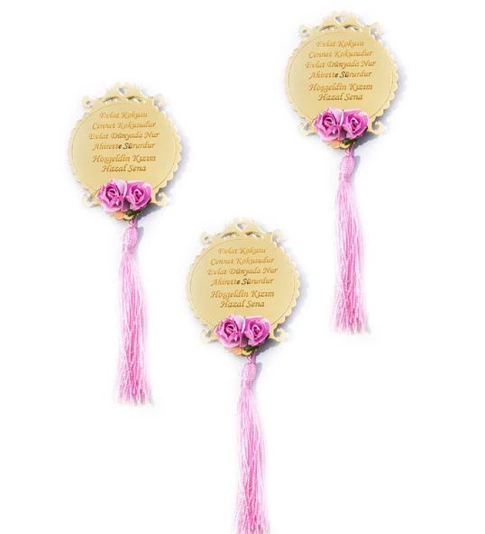 İsme Özel Kız Bebek Magnet Gold Pleksi Dualı - 25 Adet ürün görseli 1