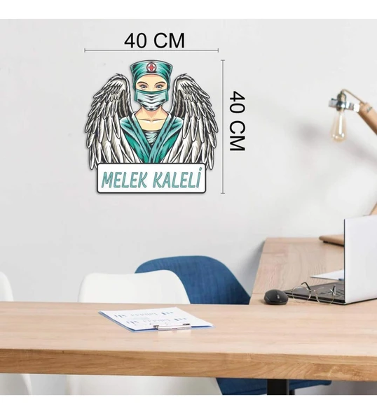Melek Kanatlı Hemşireler Günü Ahşap Tablo ürün görseli 1