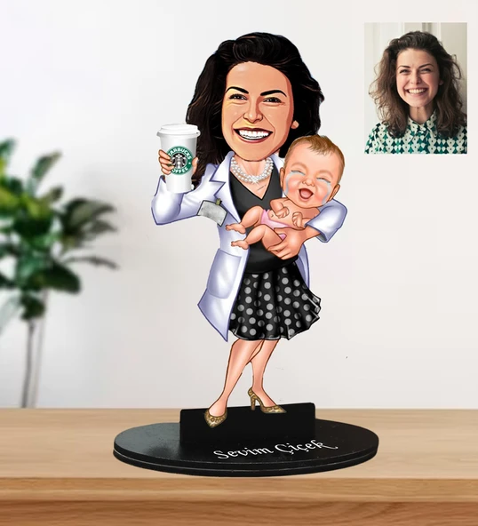 Kişiye Özel Ebe Tasarım Karikatür Biblo ürün görseli 1