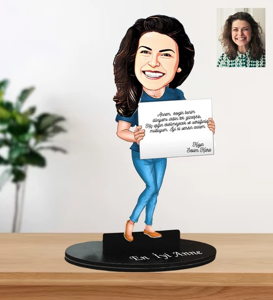 Kişiye Özel Anneler Günü Karikatür Biblo ürün görseli 1