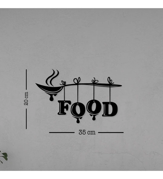Mutfak Yazısı Food Ahşap Dekoratif Duvar Süsü - Resim 3