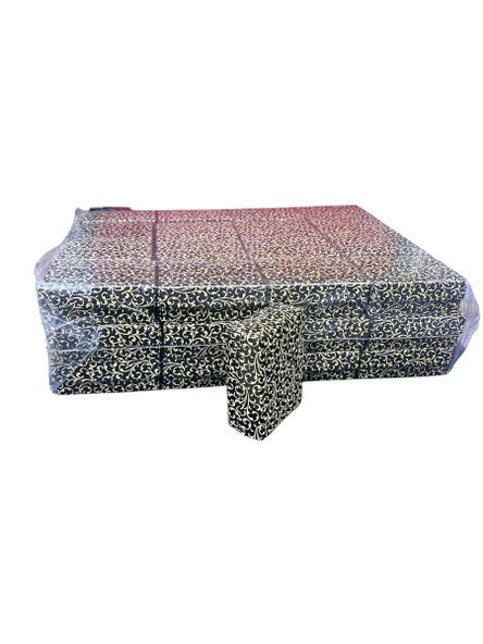 Karton Sünger Siyah Gold Çizgili Renk 8/6 cm 48 Adet Üçlü Set Takı Kutusu - Resim 4