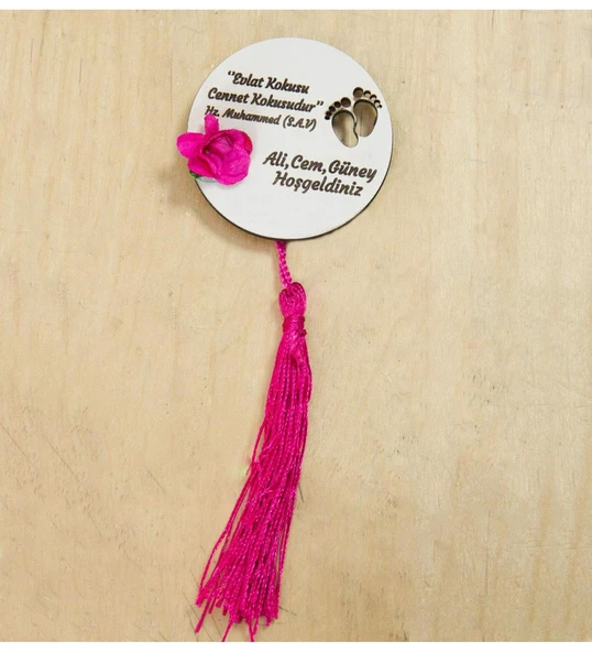 Kişiye ve İsme Özel Hoşgeldin Bebek Ahşap Magnet 50 Adet ürün görseli 1