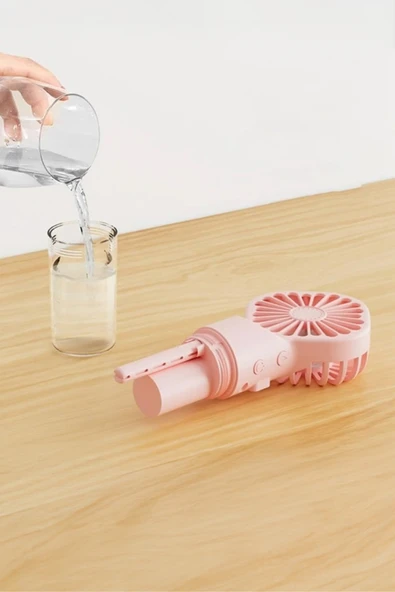 Taşınabililir Su Hazneli Mini Usb Şarjlı 3 Kademeli Askılı El Vantilatör Fan Soğutucu F4 - 11