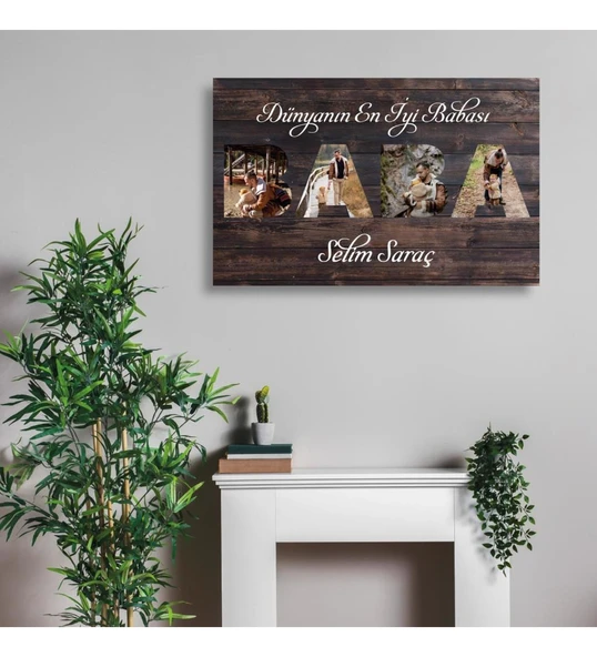 Babalar Gününe Özel Resimli Duvar Dekoru Ahşap Tablo 40x25cm ürün görseli 1