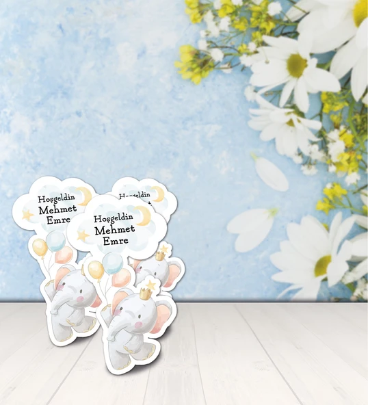 Kişiye Özel Hoşgeldin Bebek Ahşap Magnet Doğum Günü
