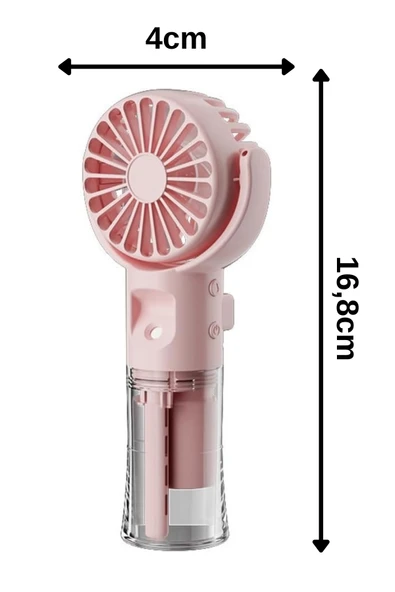 Taşınabililir Su Hazneli Mini Usb Şarjlı 3 Kademeli Askılı El Vantilatör Fan Soğutucu F4 - 10