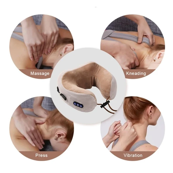 Seyahat / Ev / Araba Isıtıcılı U Tasarımlı Boyun Masaj Aleti - Resim 2