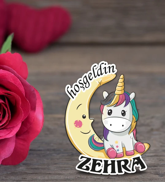 Kişiye Özel Hoşgeldin Bebek Ahşap Magnet Doğum Günü ürün görseli 1