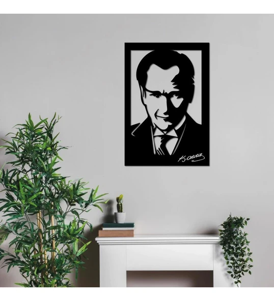 Duvar Süsü Ahşap Tablo Atatürk 50x35 - 1