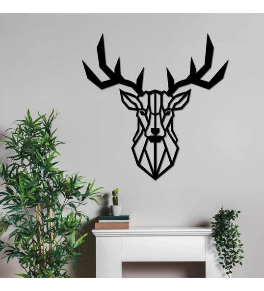 Duvar Süsü Ahşap Tablo Geyik 30x30 - 1
