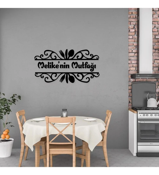 Kişiye Özel Mutfak Yazısı Ahşap Dekoratif Duvar Süsü ürün görseli 1