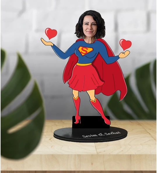 Anneler Gününe Özel  Süper Anne Tasarım Karikatür Biblo 1 ürün görseli 1